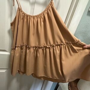 Elegant Tan Ruffle Camisole